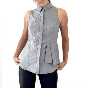 Peplum sleeveless dressy top cotton